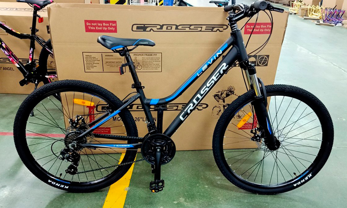 Фотографія Велосипед Crosser Levin 26" 2021, розмір XS, чорно-синій